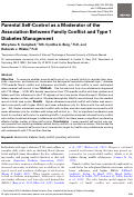 Cover page: Parental Self-Control as a Moderator of the Association Between Family Conflict and Type 1 Diabetes Management