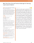 Cover page: Well-Child Care Clinical Practice Redesign for Serving Low-Income Children