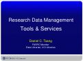 Cover page: Research Data Management: Tools &amp; Services