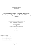 Cover page: Beyond Functionality: Exploring Interaction, Sensation, and Experience in Assistive Technology Design