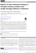 Cover page: Effects of laser-induced heating on nitrogen-vacancy centers and single-nitrogen defects in diamond