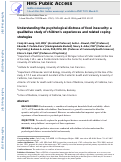 Cover page: Understanding the Psychological Distress of Food Insecurity: A Qualitative Study of Children’s Experiences and Related Coping Strategies