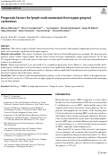 Cover page: Prognostic factors for lymph node metastasis from upper gingival carcinomas