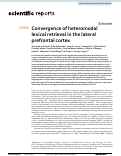 Cover page: Convergence of heteromodal lexical retrieval in the lateral prefrontal cortex