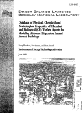 Cover page: Database of Physical, Chemical and Toxicological Properties of Chemical and Biological (CB) Warfare Agents for Modeling Airborne Dispersion In and Around Buildings