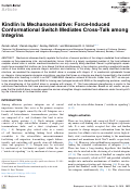 Cover page: Kindlin Is Mechanosensitive: Force-Induced Conformational Switch Mediates Cross-Talk among Integrins