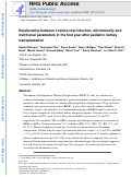 Cover page: Relationship Among Viremia/Viral Infection, Alloimmunity, and Nutritional Parameters in the First Year After Pediatric Kidney Transplantation