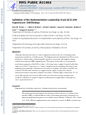 Cover page: Validation of the Implementation Leadership Scale (ILS) with Supervisors’ Self-Ratings
