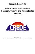 Cover page: From At-Risk to Excellence: Research, Theory, and Principles for Practice