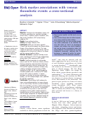 Cover page: Risk marker associations with venous thrombotic events: a cross-sectional analysis