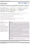 Cover page: Metformin treatment in young children with fragile X syndrome