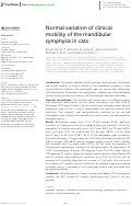 Cover page: Normal variation of clinical mobility of the mandibular symphysis in cats.