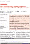 Cover page: Muscle satellite cells and fibro-adipogenic progenitors from muscle contractures of children with cerebral palsy have impaired regenerative capacity.