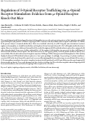 Cover page: Regulation of δ-Opioid Receptor Trafficking via μ-Opioid Receptor Stimulation: Evidence from μ-Opioid Receptor Knock-Out Mice