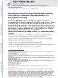 Cover page: Radiographic pneumonia in young febrile infants presenting to the emergency department: secondary analysis of a prospective cohort study.