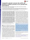 Cover page: Comparative genomics uncovers the prolific and distinctive metabolic potential of the cyanobacterial genus Moorea.