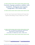 Cover page of Control of grape powdery mildew with synthetic, biological and organic fungicides: 2010 field trials