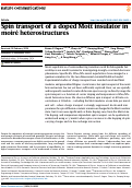 Cover page: Spin transport of a doped Mott insulator in moiré heterostructures.