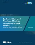 Cover page: Synthesis of State-Level Planning and Strategic Actions on Automated Vehicles: Lessons and Policy Guidance for California