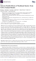 Cover page: Adverse Health Effects of Thirdhand Smoke: From Cell to Animal Models