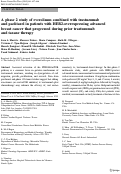 Cover page: A phase 2 study of everolimus combined with trastuzumab and paclitaxel in patients with HER2-overexpressing advanced breast cancer that progressed during prior trastuzumab and taxane therapy