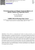 Cover page: Policia Preventiva en la Región Central de México y el Modelo Gaditano de Seguridad Interior