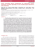 Cover page: Orai1 promotes tumor progression by enhancing cancer stemness via NFAT signaling in oral/oropharyngeal squamous cell carcinoma