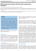 Cover page: Mycobacterium fortuitum infection after acupuncture treatment