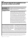 Cover page: Broad transcriptomic dysregulation occurs across the cerebral cortex in ASD
