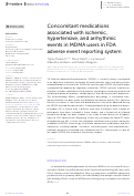 Cover page: Concomitant medications associated with ischemic, hypertensive, and arrhythmic events in MDMA users in FDA adverse event reporting system