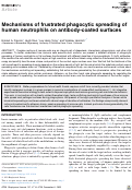 Cover page: Mechanisms of frustrated phagocytic spreading of human neutrophils on antibody-coated surfaces