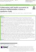 Cover page: Collaborating with health economists to advance implementation science: a qualitative study