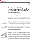 Cover page: Severity of Peri-ictal Respiratory Dysfunction With Epilepsy Duration and Patient Age at Epilepsy Onset.