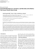 Cover page: Dental Health Behaviors, Dentition, and Mortality in the Elderly: The Leisure World Cohort Study