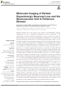 Cover page: Molecular Imaging of Striatal Dopaminergic Neuronal Loss and the Neurovascular Unit in Parkinson Disease.