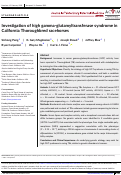 Cover page: Investigation of high gamma‐glutamyltransferase syndrome in California Thoroughbred racehorses