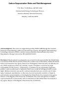 Cover page: Carbon Sequestration Risks and Risk Management