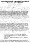 Cover page: Transport requirements for high performance network applications that are NOT FTP