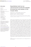 Cover page: Quantitative trait loci on chromosomes 9 and 19 modulate AII amacrine cell number in the mouse retina