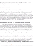 Cover page: Navigating Value and Vulnerability with Multiple Stakeholders: Systems thinking, design action and the ways of ethnography.