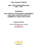 Cover page: Real-time Voltage Security Assessment: Functional Specifications for Commercial Grade Application