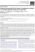 Cover page: Deep learning predicts the impact of regulatory variants on cell-type-specific enhancers in the brain