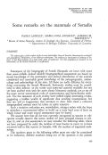 Cover page: Some remarks on the mammals of Somalia