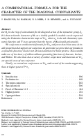 Cover page: A combinatorial formula for the character of the diagonal convariants