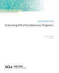 Cover page of Evaluating ADU/Homelessness Programs