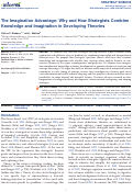 Cover page: The Imagination Advantage: Why and How Strategists Combine Knowledge and Imagination in Developing Theories