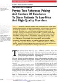 Cover page: Payers Test Reference Pricing And Centers Of Excellence To Steer Patients To Low-Price And High-Quality Providers