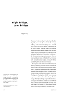 Cover page: High Bridge, Low Bridge