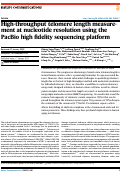 Cover page: High-throughput telomere length measurement at nucleotide resolution using the PacBio high fidelity sequencing platform