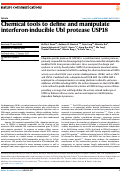 Cover page: Chemical tools to define and manipulate interferon-inducible Ubl protease USP18.